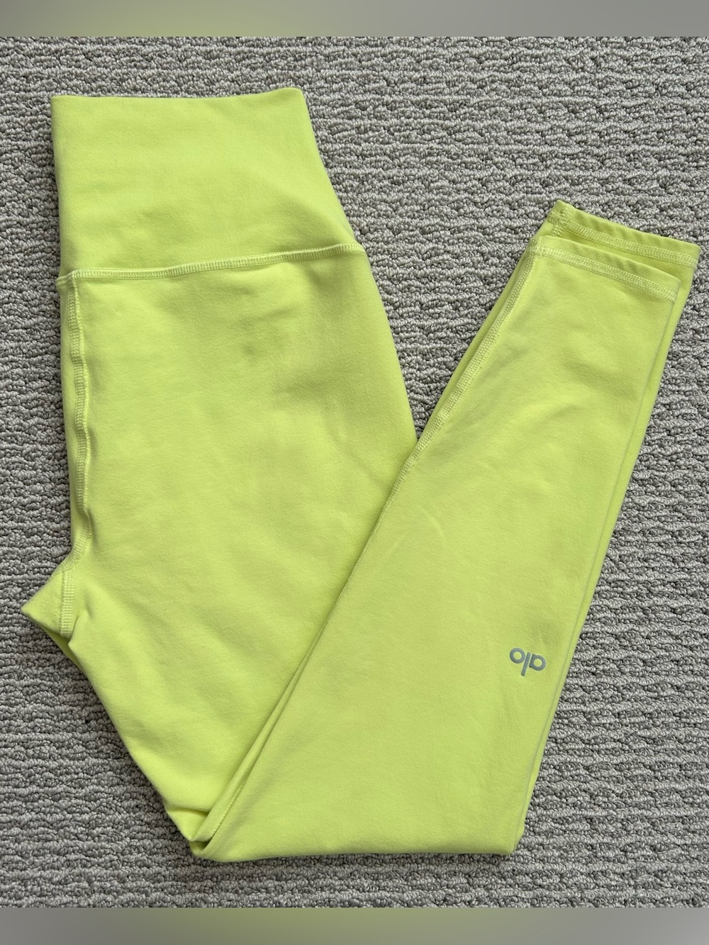 Alo Yoga Airbrush High Waist Leggings | Neon Shock Yellow | Size M